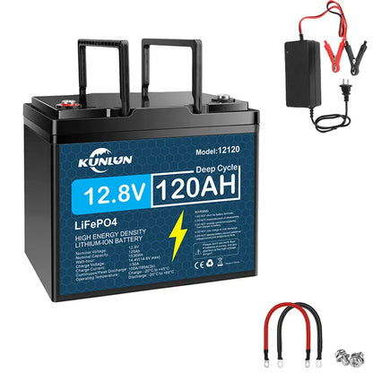 🔥Summer Sale🔥KUNLUN 12V 120Ah LiFePO4 Lithium Battery (Group 24 Size)