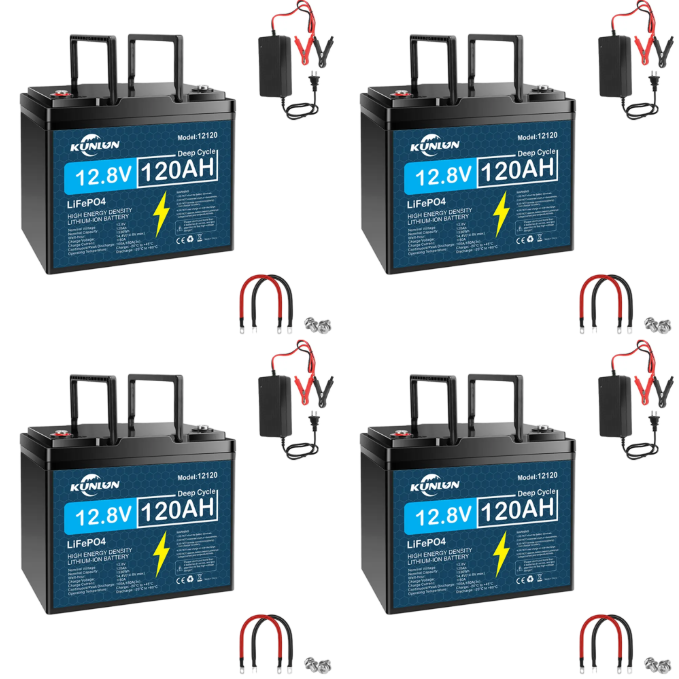 🔥Summer Sale🔥KUNLUN 12V 120Ah LiFePO4 Lithium Battery (Group 24 Size)